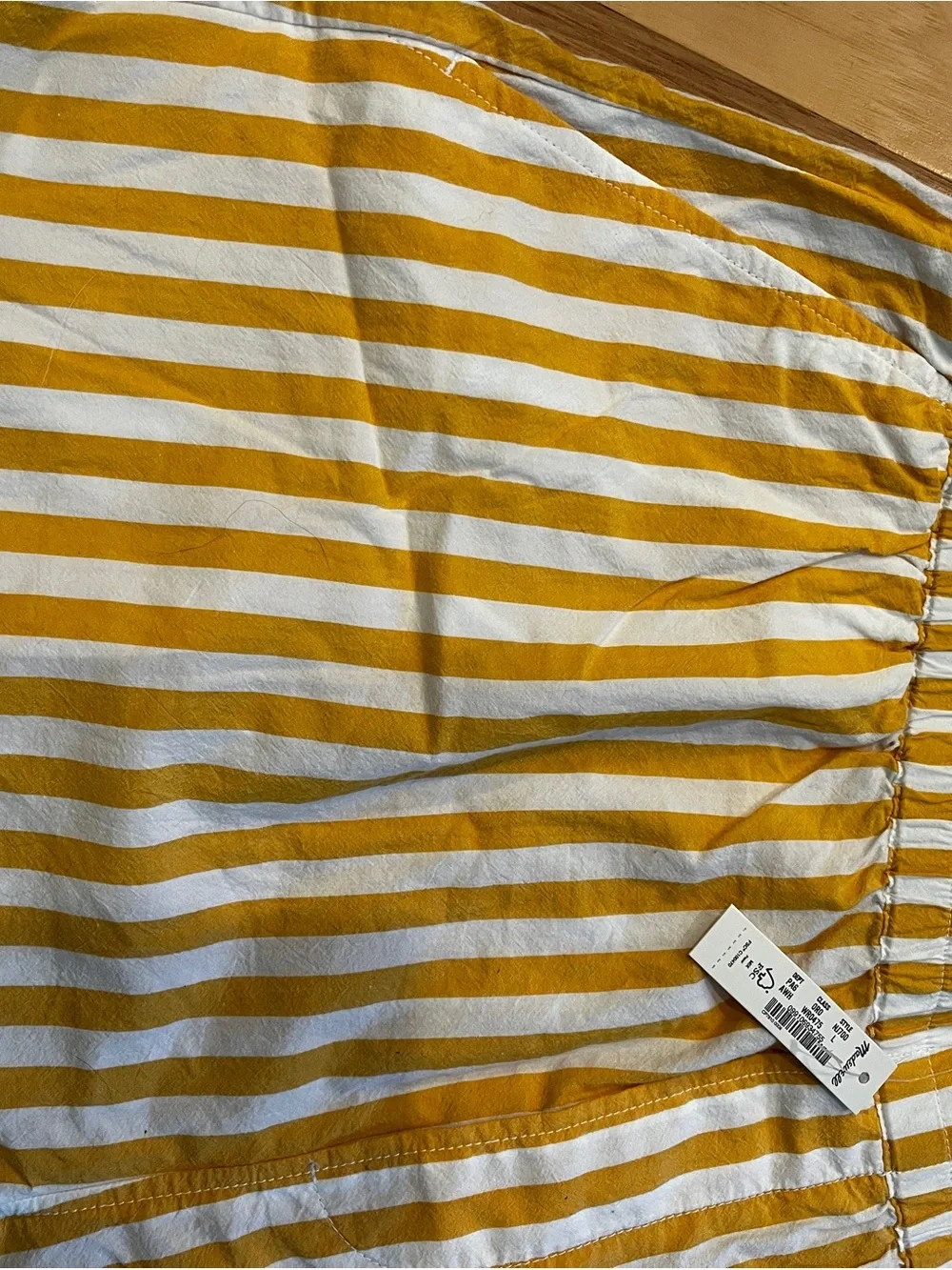 Madewell NWT Yellow White Striped Poplin Pull-On Shorts Size L - Picture 9 of 9